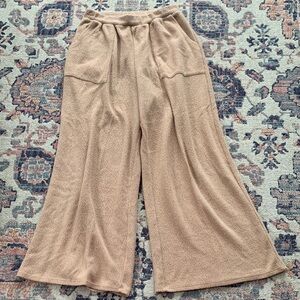 Cozy Tan Wide-Leg Pants